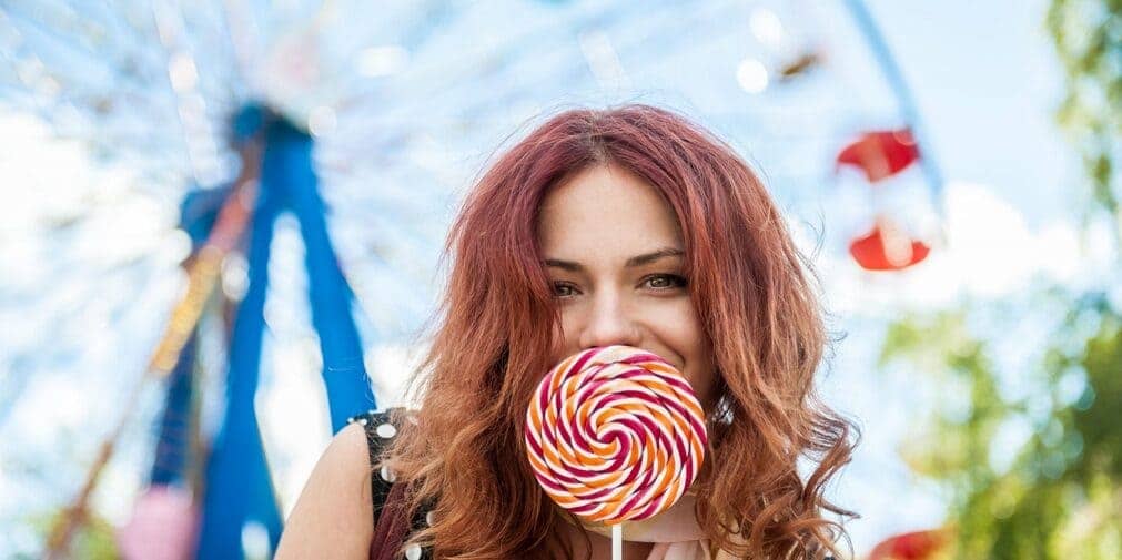 women with a lollypop